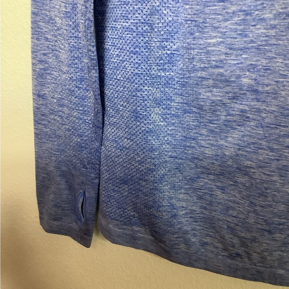 Nike Dri-Fit Blue 1/4 Zip Athletic Pullover Top Women’s Large Texting Wrists - Picture 6 of 16